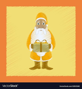 Flat shading style icon Santa Claus gifts vector image