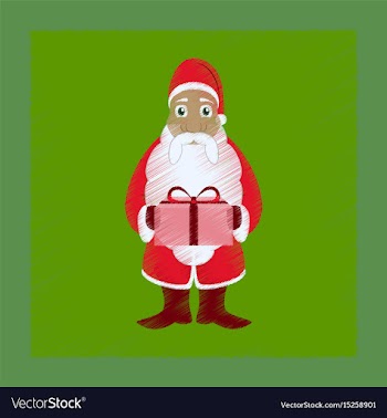 Flat shading style icon santa claus gifts vector image
