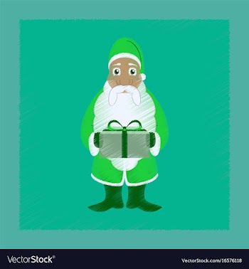 Flat shading style icon santa claus gifts vector image