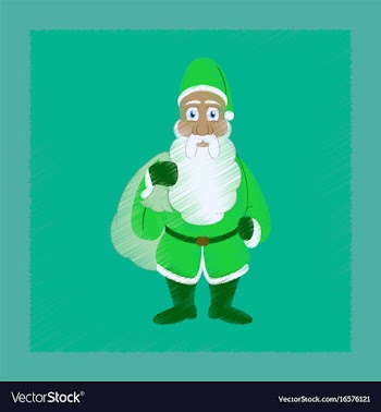 Flat shading style icon santa claus gifts vector image