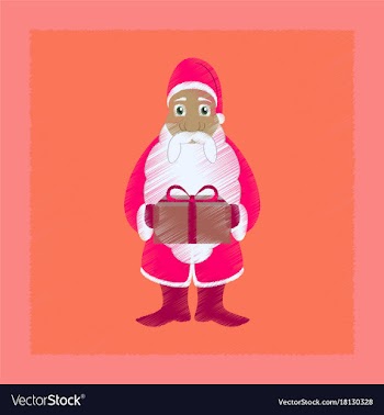 Flat shading style icon santa claus gifts vector image
