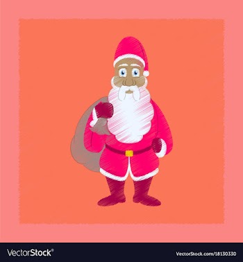 Flat shading style icon santa claus gifts vector image