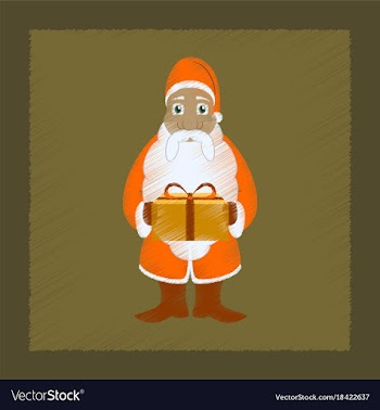 Flat shading style icon santa claus gifts vector image