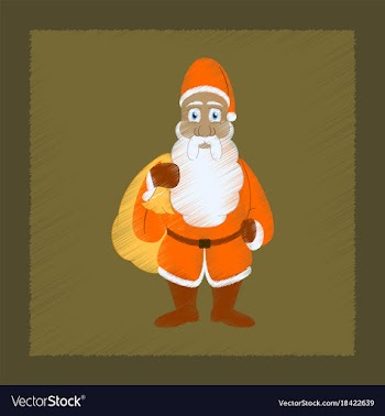 Flat shading style icon santa claus gifts vector image