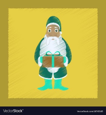 Flat shading style icon santa claus gifts vector image