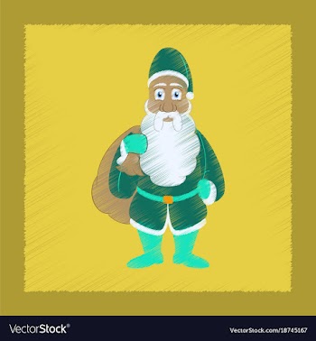 Flat shading style icon santa claus gifts vector image