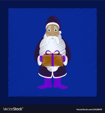 Flat shading style icon santa claus gifts vector image