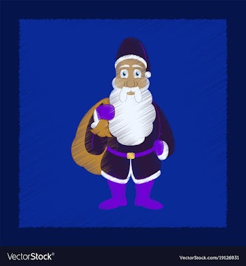 Flat shading style icon santa claus gifts vector image