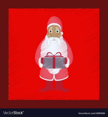Flat shading style icon santa claus gifts vector image