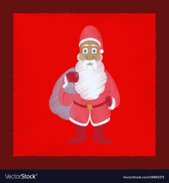 Flat shading style icon santa claus gifts vector image