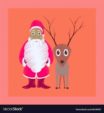 Flat shading style icon santa claus reindeer vector image