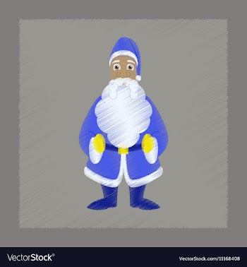 Flat shading style icon Santa Claus vector image