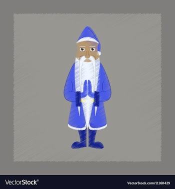 Flat shading style icon Santa Claus vector image