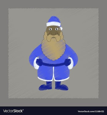 Flat shading style icon Santa Claus vector image