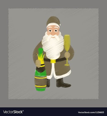 Flat shading style icon Santa Claus vector image