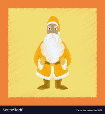Flat shading style icon Santa Claus vector image