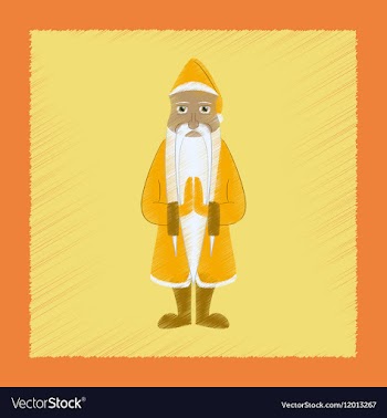 Flat shading style icon Santa Claus vector image