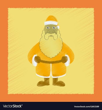 Flat shading style icon Santa Claus vector image
