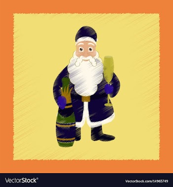 Flat shading style icon santa claus vector image