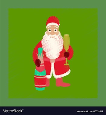 Flat shading style icon santa claus vector image