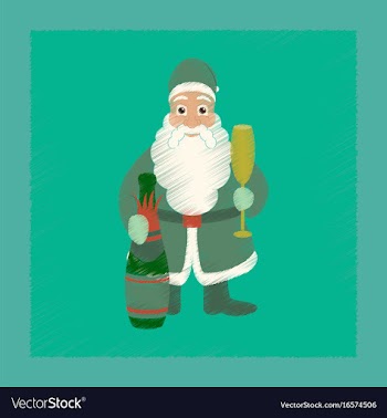 Flat shading style icon santa claus vector image