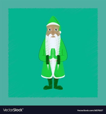 Flat shading style icon santa claus vector image