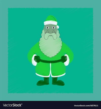 Flat shading style icon santa claus vector image