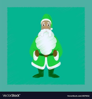 Flat shading style icon santa claus vector image