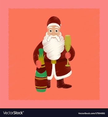 Flat shading style icon santa claus vector image