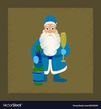 Flat shading style icon santa claus vector image