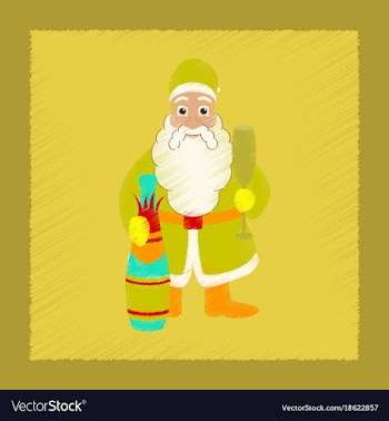 Flat shading style icon santa claus vector image
