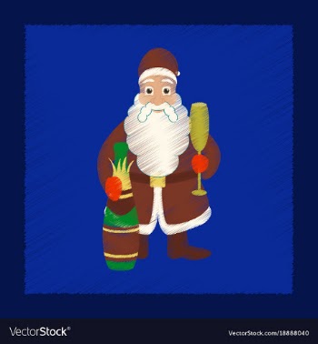 Flat shading style icon santa claus vector image