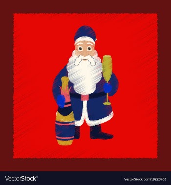 Flat shading style icon santa claus vector image