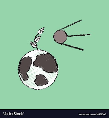 Flat shading style icon satellite and earth vector image