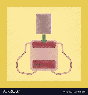Flat shading style icon school bag backpack vector image