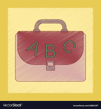 Flat shading style icon school bag backpack vector image