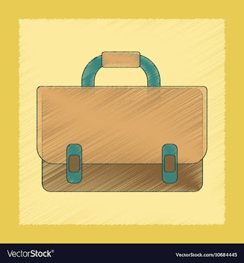 Flat shading style icon school bag backpack vector image