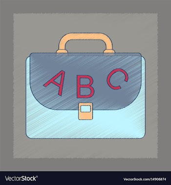 Flat shading style icon school bag backpack vector image