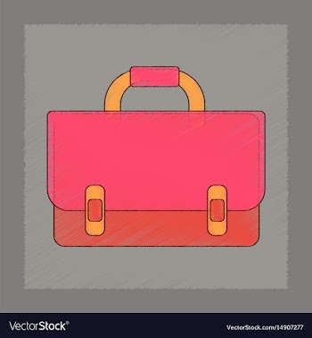 Flat shading style icon school bag backpack vector image
