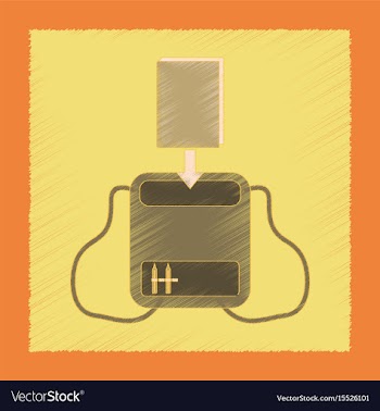 Flat shading style icon school bag backpack vector image