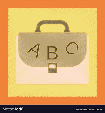 Flat shading style icon school bag backpack vector image