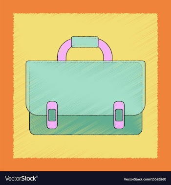 Flat shading style icon school bag backpack vector image