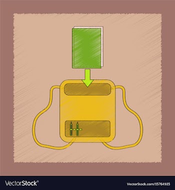 Flat shading style icon school bag backpack vector image