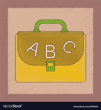 Flat shading style icon school bag backpack vector image