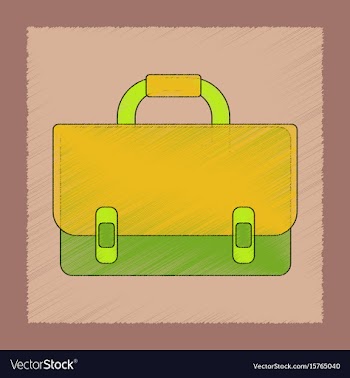 Flat shading style icon school bag backpack vector image