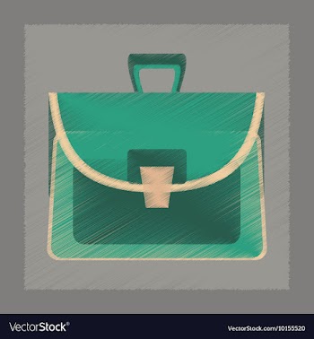 Flat shading style icon school bag case vector image