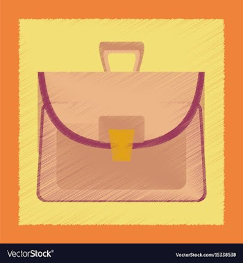 Flat shading style icon school bag case vector image
