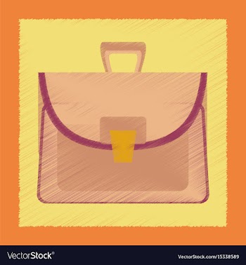 Flat shading style icon school bag case vector image