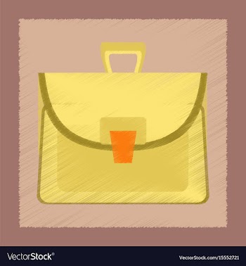 Flat shading style icon school bag case vector image
