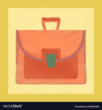 Flat shading style icon school bag case vector image